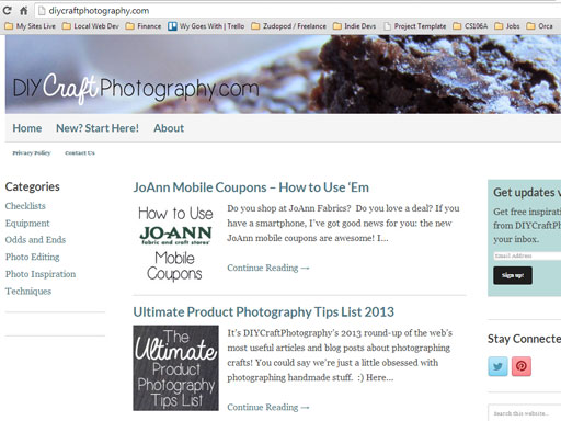 DIY Craft Photography tutorial website for crafters